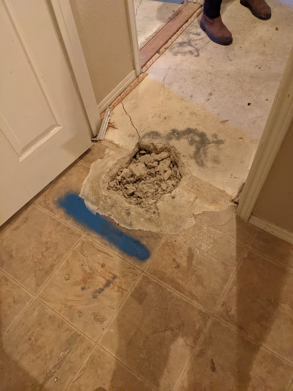Floor Cracks at a Quality Foundation Repair Austin inspection