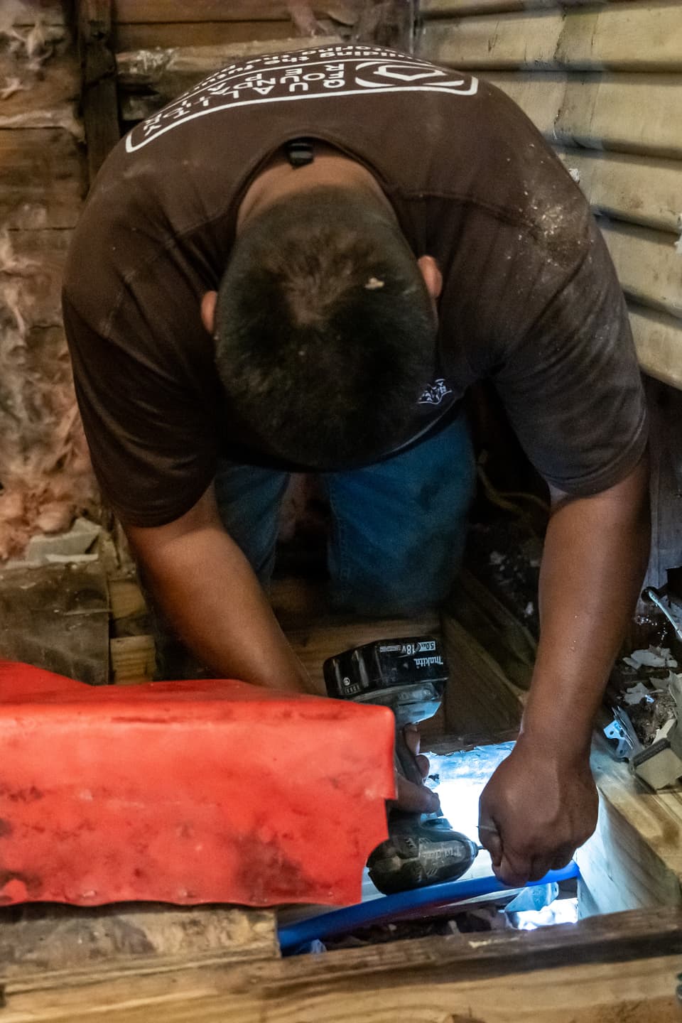 Deteriorating Insulation at a Quality Foundation Repair Austin inspection