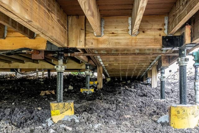 Quality Foundation Repair Austin Adjust-A-Piers installed for crawl space stabilization.