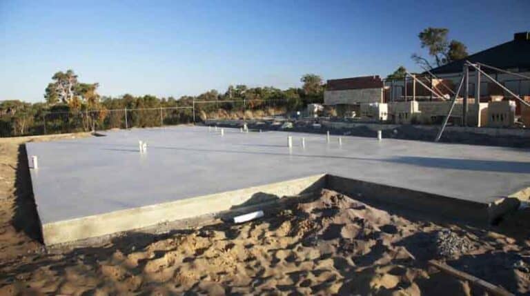 Image of a slab foundation under construction.